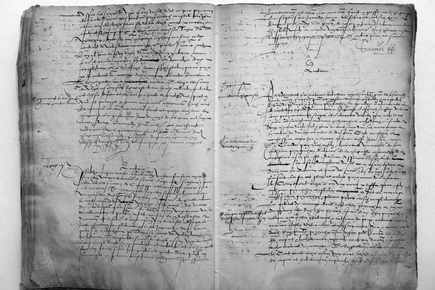 Page du registre